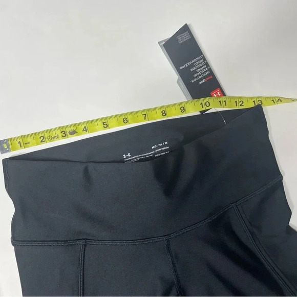 NEW Under Armour Womens Athletic Mesh Inset Leggings Purple Black Size Medium - Picture 10 of 12